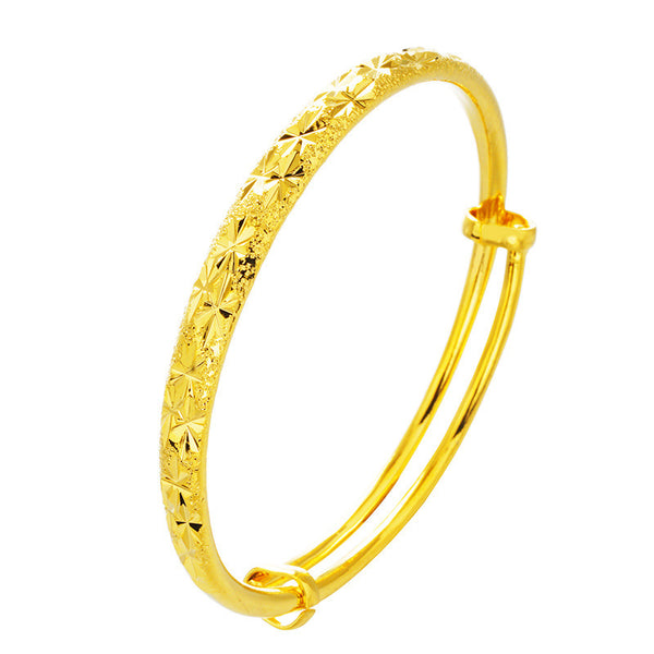 Vietnam Sa Kim Bien Perfection Star Sliding Imitation Bracelet Real Gold Plated 24K Double Bu Matte Bracelet Adjustable Adjustable