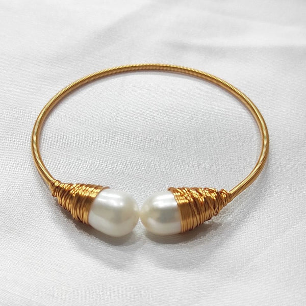 STPBR Fresh water pearl Bracelets White color With 18k gold plated