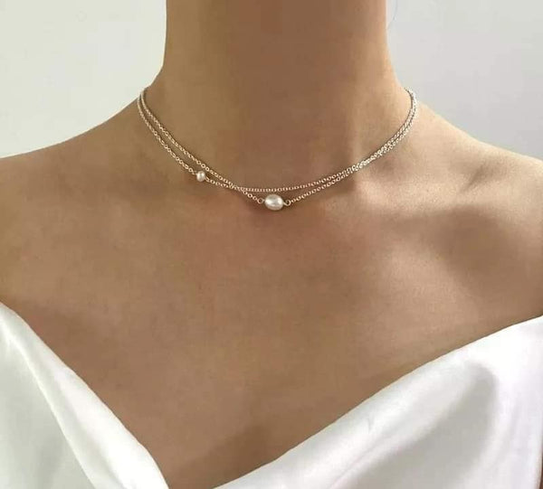 Long Chain With Pearl Pendent