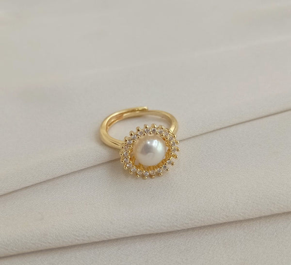 New Adjustable Pearl Ring For Women 2024