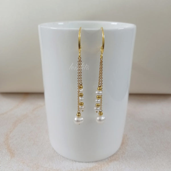 New Pearl Earrings with  18k Gold Plated