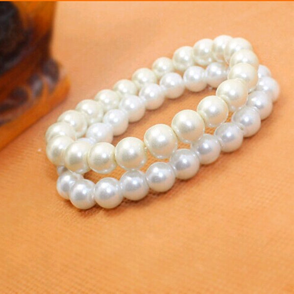 Beaded Bracelet Pearl Bracelet 8MM Bead Bracelet Stall Small Commodity Wholesale 2 Yuan Store Elastic Bracelet