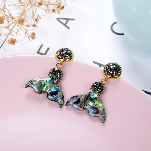 Multicolor Shell Dolphin Tail Korea Drop Earrings For Women's New Personality Shell Hanging Earrings Lady Fashion Jewelry