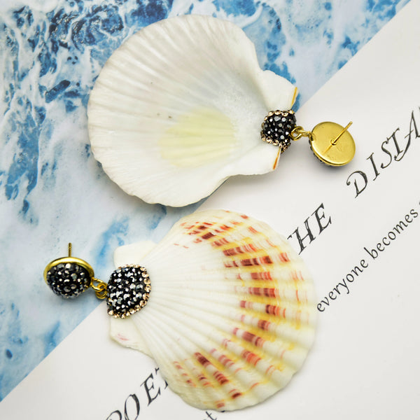 Handmade Jewelry Shell Earrings For Women Gold Metal Irregular High Quality Big Earrings Summer Beach Bohemia Jewelry Trendy