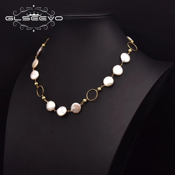 Pure Natural Freshwater Baroque Pearl Necklace Ladies Wedding Party Round Pearl Necklace Luxury Jewelry GN0294B