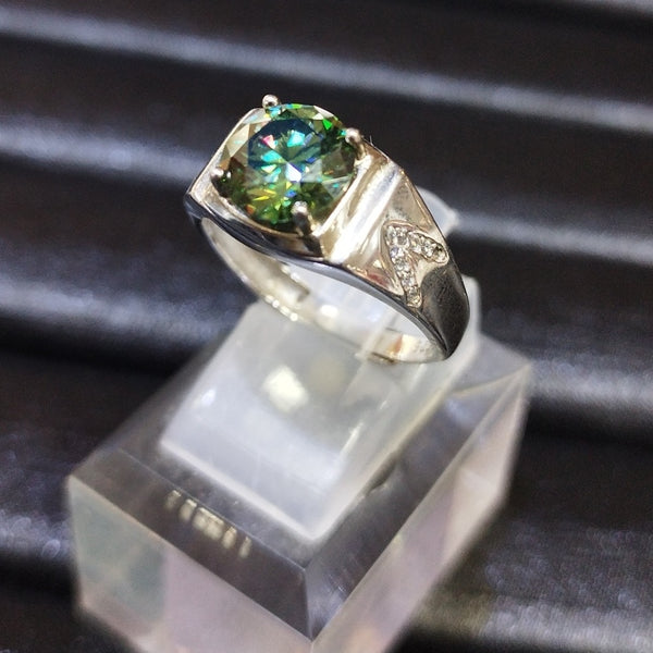 Mens Adjustable Mossanite Ring