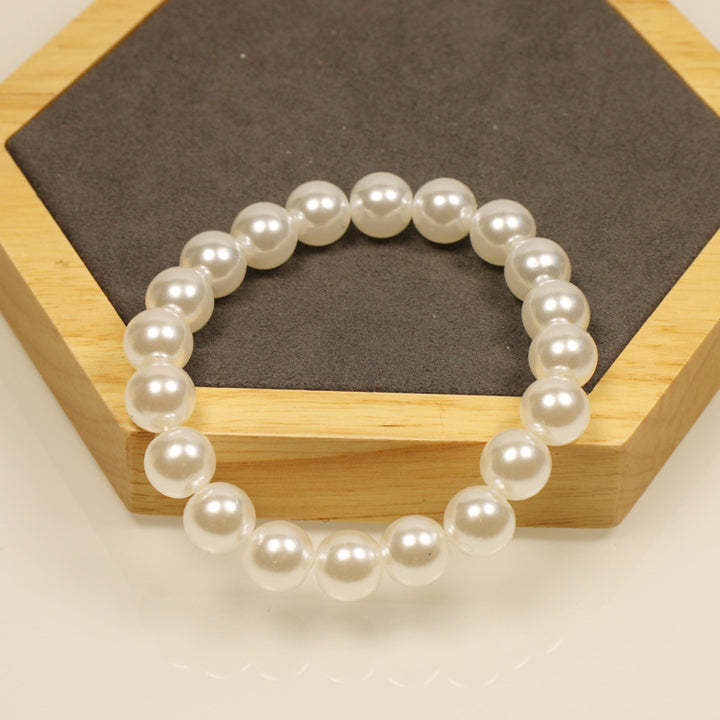 Beaded Bracelet Pearl Bracelet 8MM Bead Bracelet Stall Small Commodity Wholesale 2 Yuan Store Elastic Bracelet