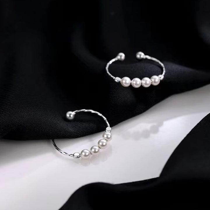 Women's Silver-Plated Index Finger Pearl Ring