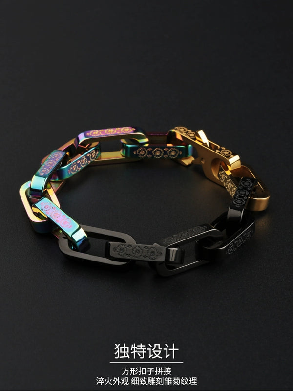 Men's Thick Titanium Steel Spliced Bracelet