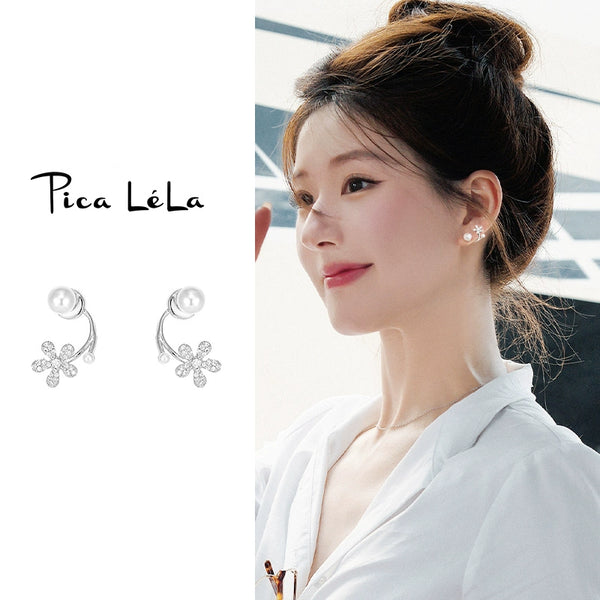 Women's Unique Flower Pearl Earrings