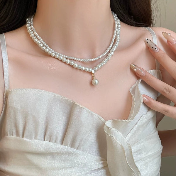 Women's Double-Glazed Pearl Necklace
