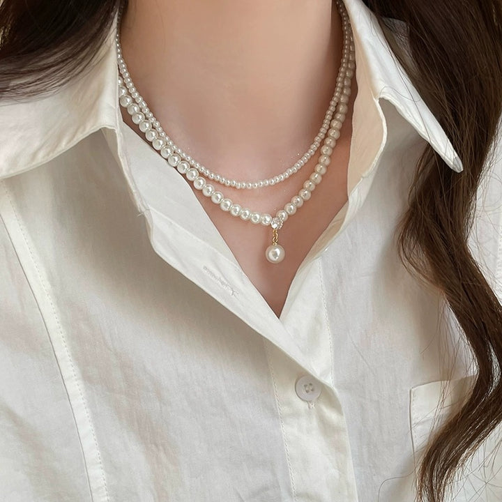 Women's Double-Glazed Pearl Necklace
