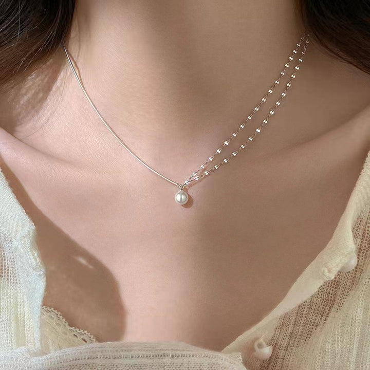 Women's Clavicle Spliced Pearl Necklace