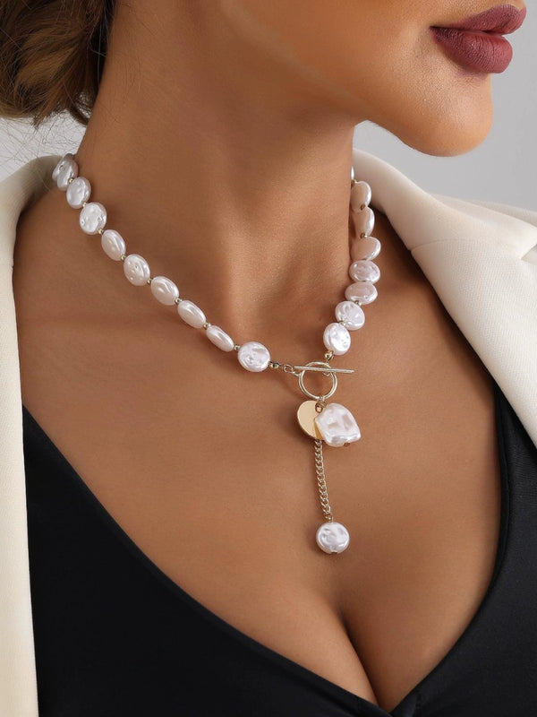 Necklace Women's Light Luxury Clavicle Chain 2024 New Explosive Baroque Imitation Pearl Necklace Pearl Necklace