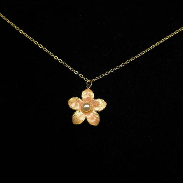 Vintage Pearl cherry blossoms necklace