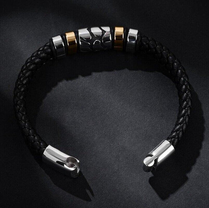 Trendy Punk Men's Woven Leather Bracelet