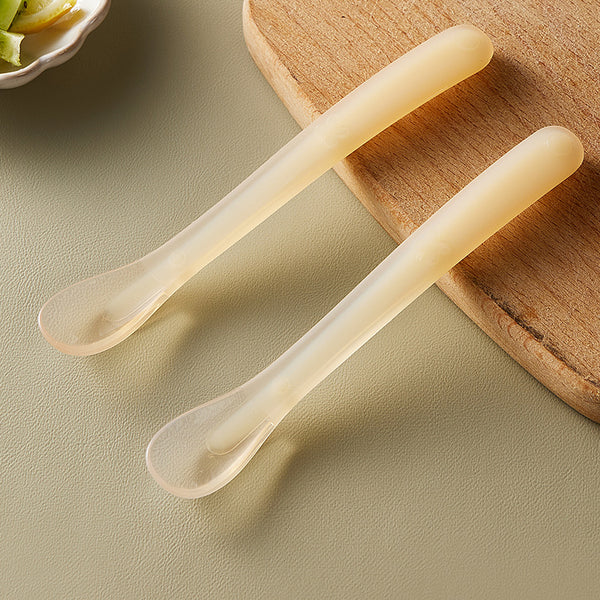 Baby silicone complementary  soft spoon - learn to eat training spoon