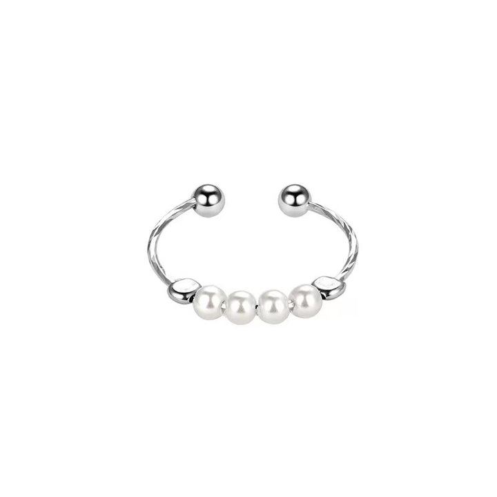 Women's Silver-Plated Index Finger Pearl Ring