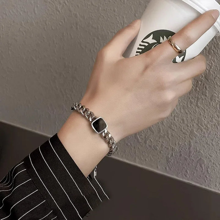 Square Cuban Titanium Steel Men  Bracelet - Trendy Jewelry