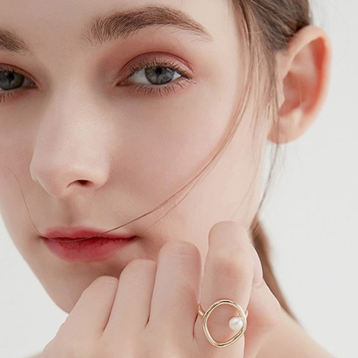 Freshwater Pearl Open Ring - Adjustable Niche Jewelry