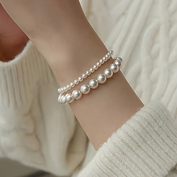 French style ~ pearl bracelet for girls autumn and winter light luxury ins niche design high-end exquisite girlfriend beaded hand ornament