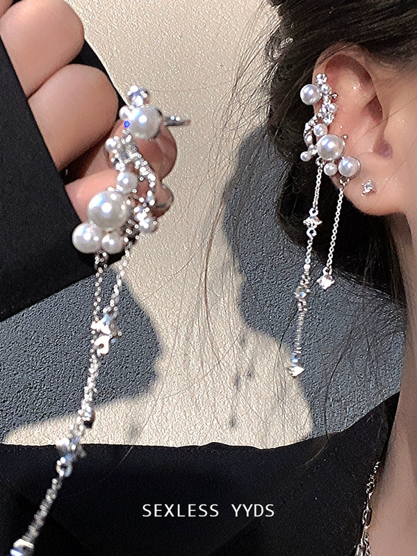 Women's Pearl Tassel Ear Clip Niche Jewelry