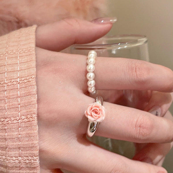 Women's French Rose Pearl Ring