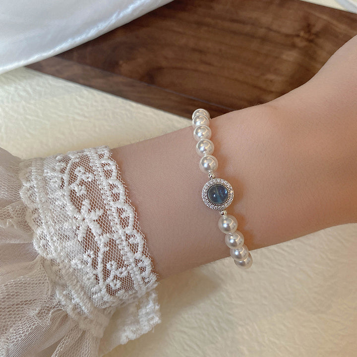 Shijia Seiko Aquamarine Pearl Bracelet Women's Ins Versatile, Exquisite Beading, Light Luxury Temperament, High-end Jewelry