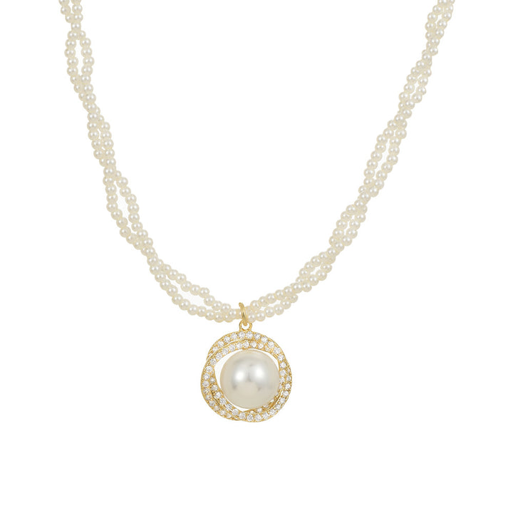 Women's Retro Hollow Pearl Necklace