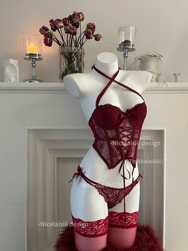 Exotic British Style undergarments Set - Seductive type body suit