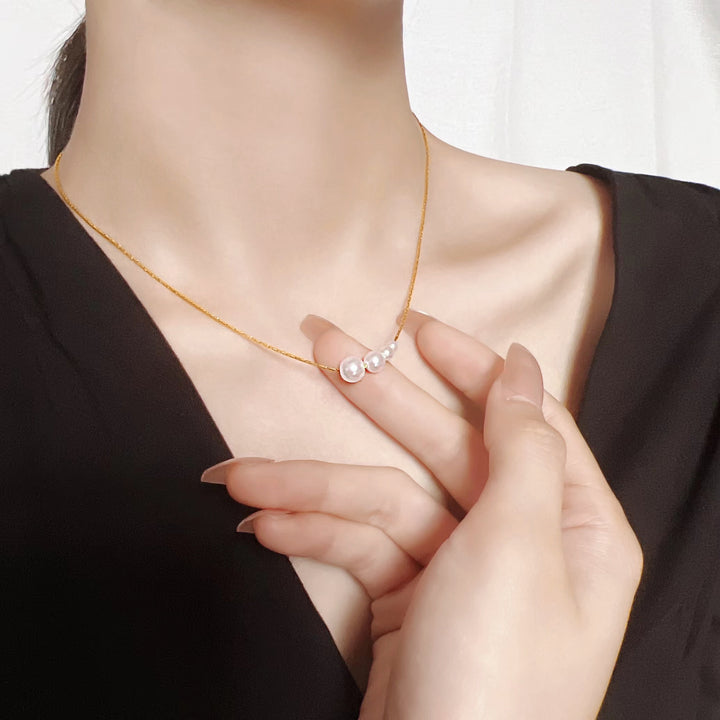 18K Gold-Plated Pearl Necklace