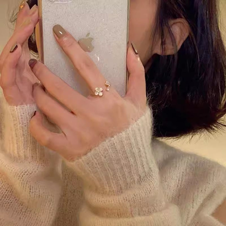 Women's Fairy Flower Pearl Ring
