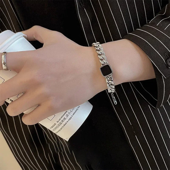 Square Cuban Titanium Steel Men  Bracelet - Trendy Jewelry