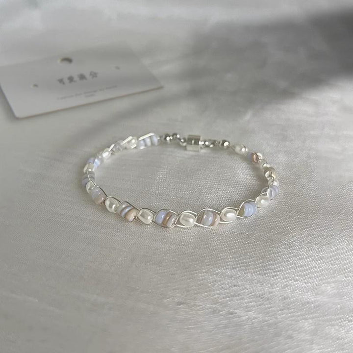 "Shellfish Girl" French romantic natural seashell pearl bracelet exquisite and high-value with skirt hand ornament gift