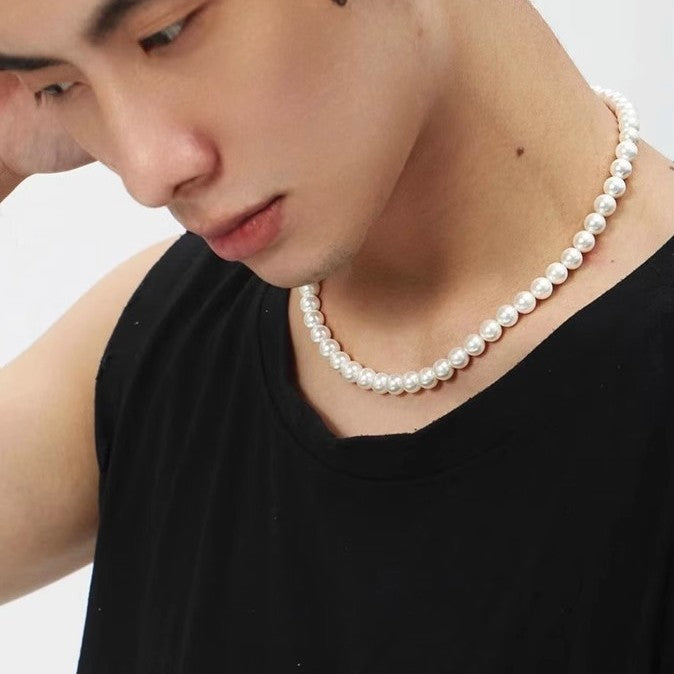 Men's Trendy Hip-Hop Pearl Necklace