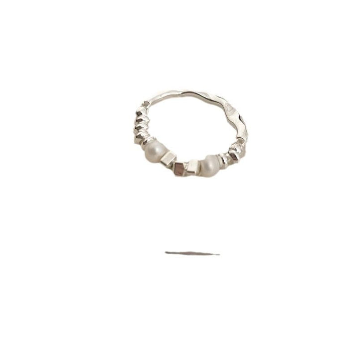 Women's Index Finger Silver Pearl Ring