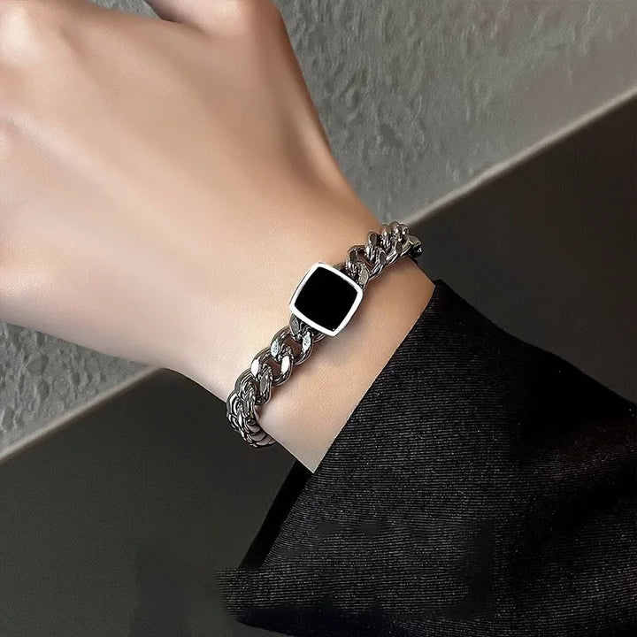 Square Cuban Titanium Steel Men  Bracelet - Trendy Jewelry