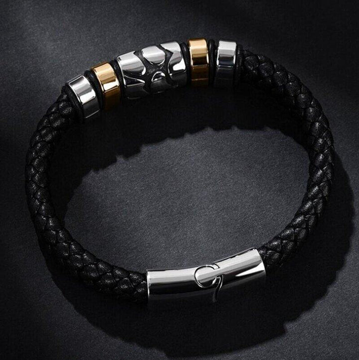 Trendy Punk Men's Woven Leather Bracelet