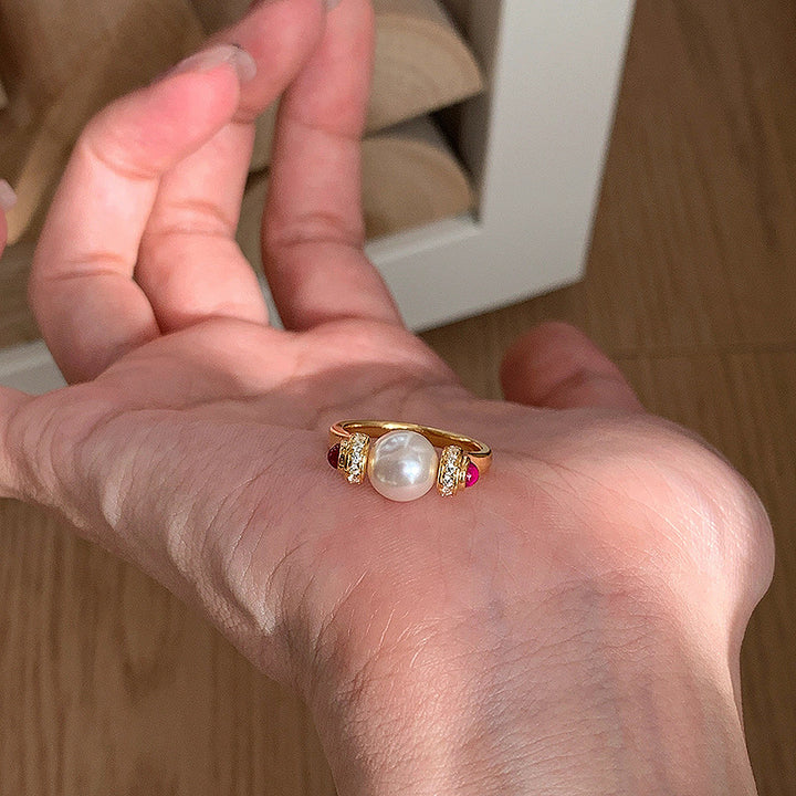 Women's Diamond & Pearl Fashion Ring