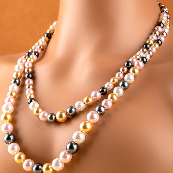 Versatile Elegant Multi-Color Pearl Necklace for Everyday