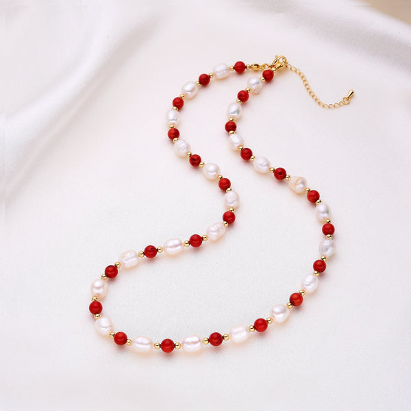 New Elegant Natural Baroque Pearl Necklaces For Women Vintage Trendy Handmade Jewelry