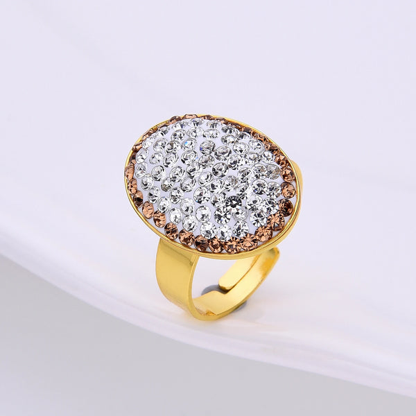 Trendy Gold Color Metal Punk Ring For Women Girls Party Jewelry Gifts Charm Accessories Handmade Rhinestone Water Drop Ring 2023