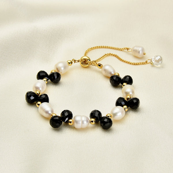 Natural Baroque Pearl Bracelet For Women Artificial Austria Crystal Beads Strand Adjustable Bracelets Trendy Charm Jewelry Gifts