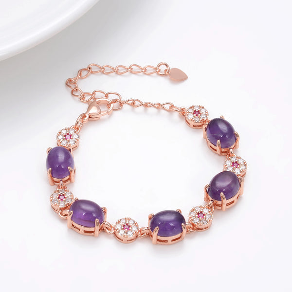 Bohemian Colour Natural Stone Bracelet For Women Charm Metal Cubic Zirconia Adjustable Bracelet Trendy Wedding Jewelry Gift