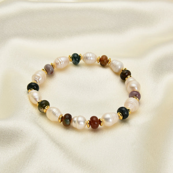 Bohemia Natural Baroque Freshwater Pearl Bracelet For Women Trendy Charm