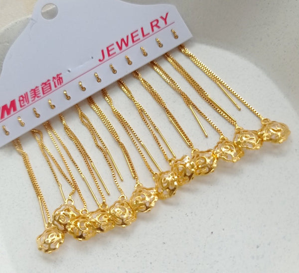 Korean Gold Plated Long Earring- New Arrival