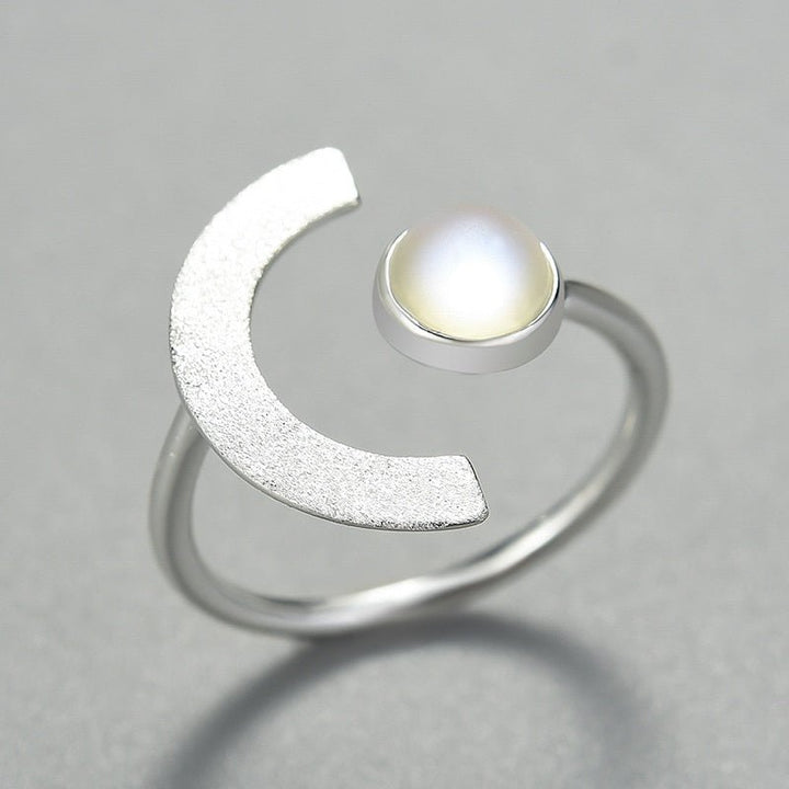 18K Gold Minimalism Moonlight Adjustable Moonstone Rings with Stone for Women 2022 Trend 925 Sterling Silver Jewelry - LeisFita.com