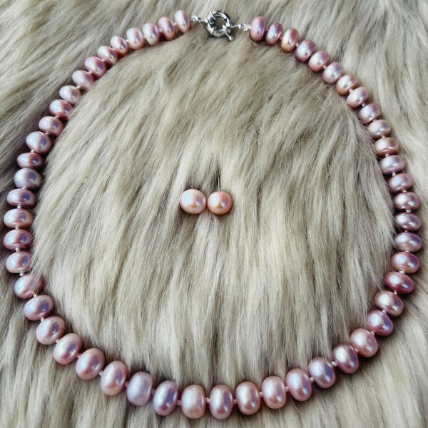 Original Fresh Water Pearl Necklace Golden South Sea pearls Rose Pink Color Mother Pear 11-12 MM