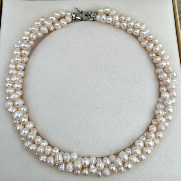 Pearl Necklace Set Golden South Sea pearls Rope Shape White Color