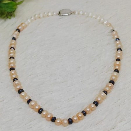 Original Fresh Water Pearl Necklace Golden South Sea pearls White And Black Color 8 MM